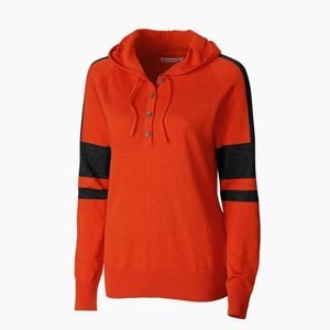 Kate Hooded Henley Sweater Cutter & Buck Sz Medium